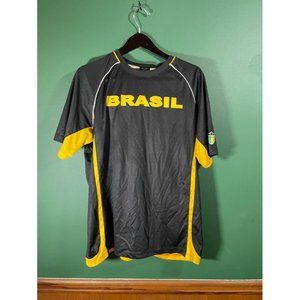 Brasil - Men's Black Short Sleeve Logo Soccer Jersey - Size XL